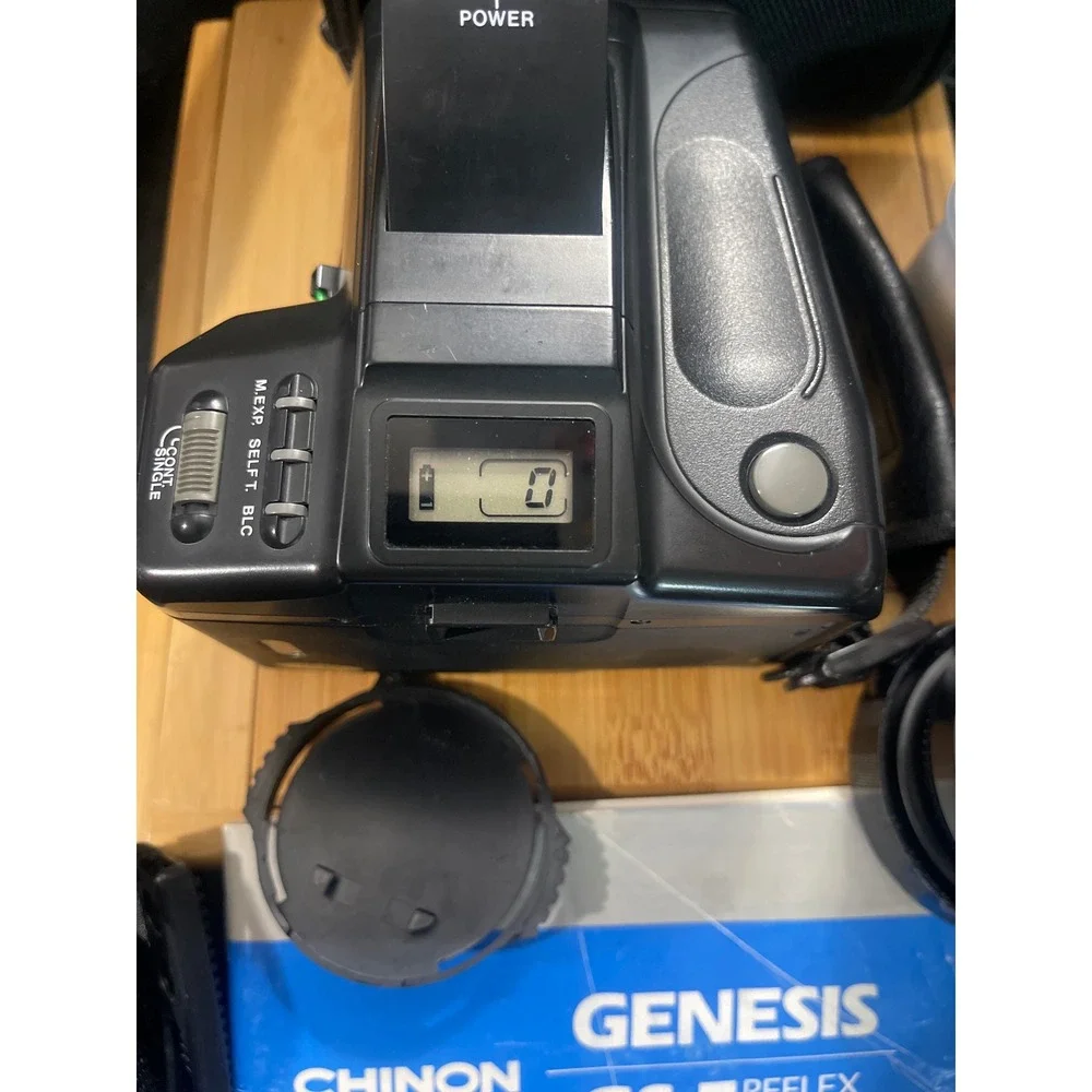 Chinon‎ Genesis GS-7 Reflex Zoom 35mm Film Camera Bundle with Tele Case WORKS